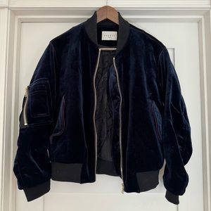 Sandro Paris Dark Blue Bomber Jacket